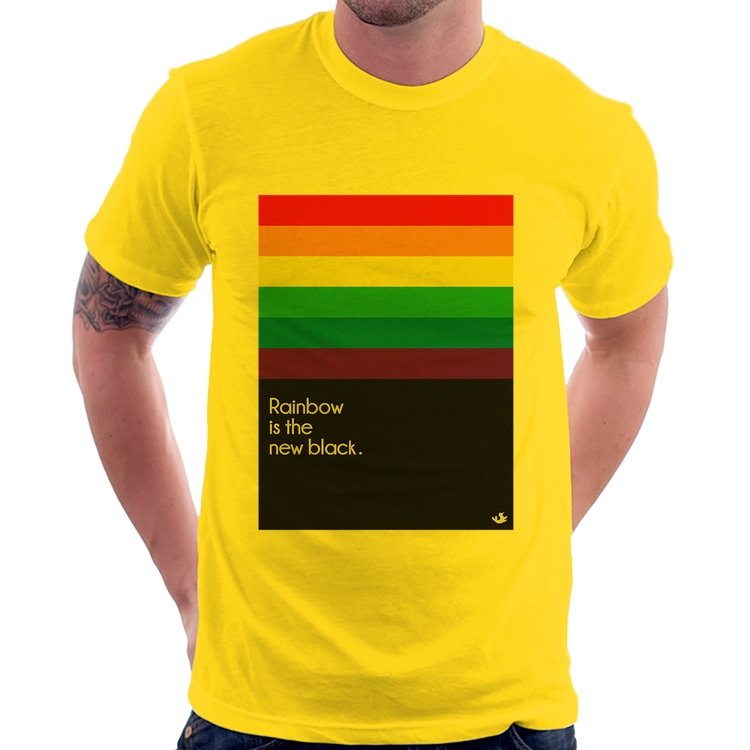 Camiseta Rainbow is the new black - Amarela