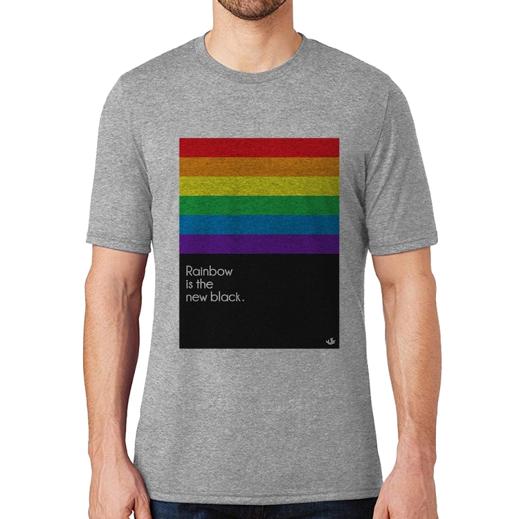 Camiseta Rainbow is the new black - Cinza