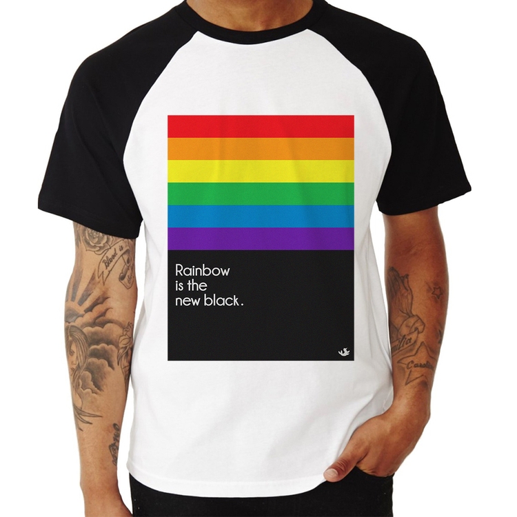 Camiseta Raglan Rainbow is the new black