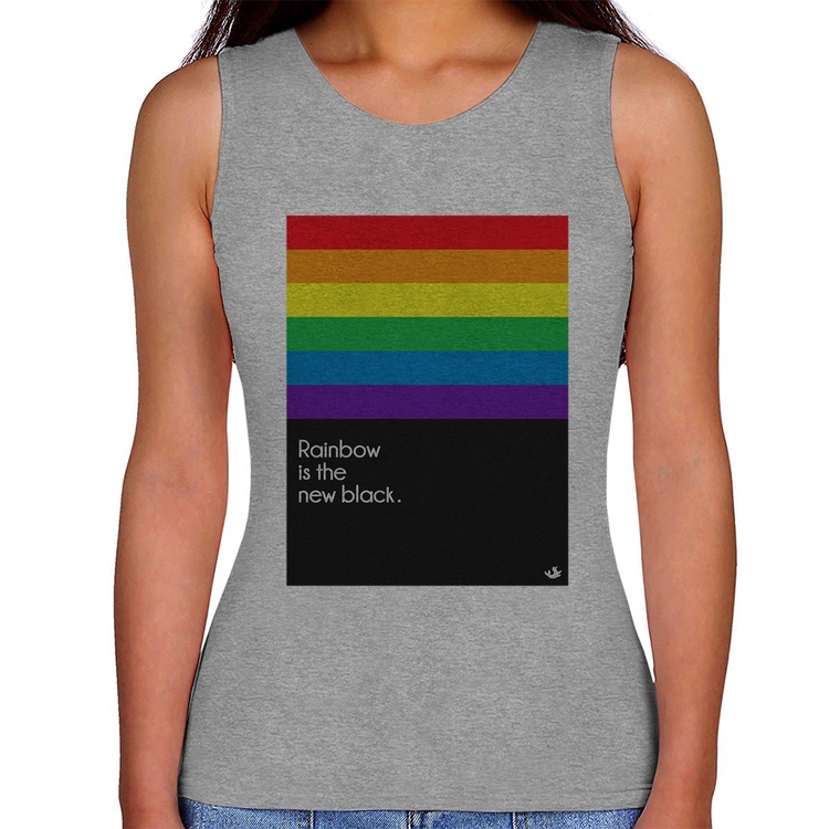 Regata Feminina Rainbow is the new black - Cinza