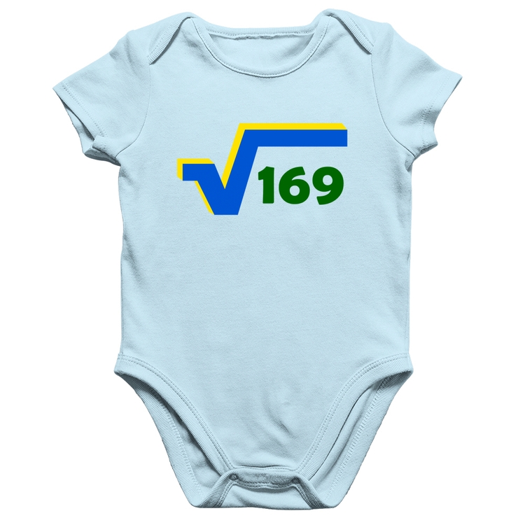 Body Bebê Algodão Raiz Quadrada 169 (Cores da Bandeira) - Azul Bebê