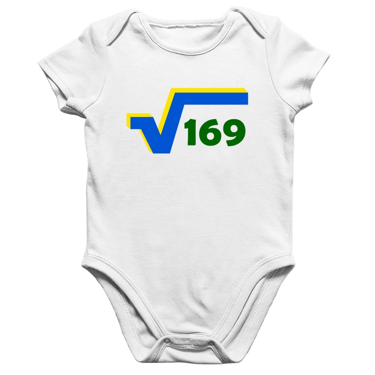 Body Bebê Algodão Raiz Quadrada 169 (Cores da Bandeira) - Branco