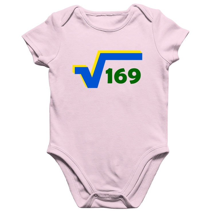 Body Bebê Algodão Raiz Quadrada 169 (Cores da Bandeira) - Rosa Bebê