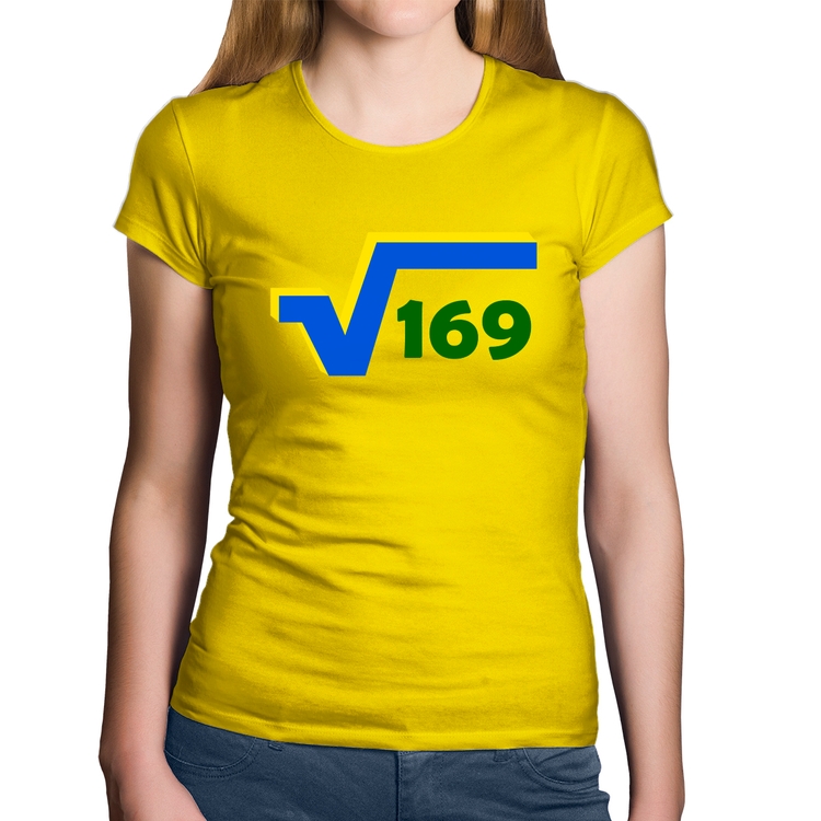 Baby Look Algodão Raiz Quadrada 169 (Cores da Bandeira) - Amarela