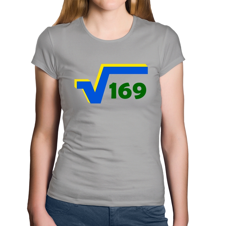 Baby Look Algodão Raiz Quadrada 169 (Cores da Bandeira) - Cinza