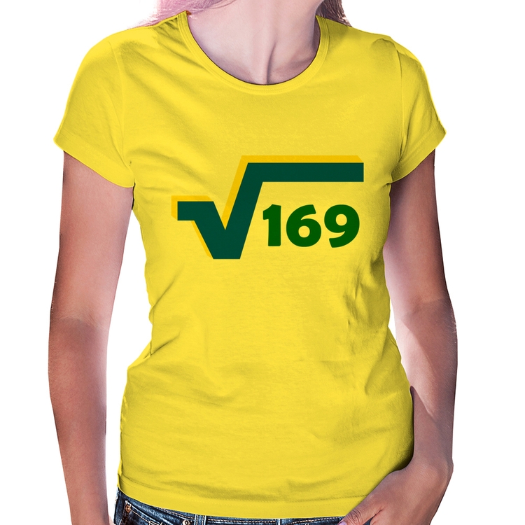 Baby Look Raiz Quadrada 169 (Cores da Bandeira) - Amarela