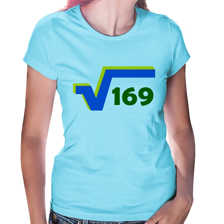 Baby Look Raiz Quadrada 169 (Cores da Bandeira) - Azul Bebê