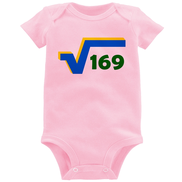 Body Bebê Raiz Quadrada 169 (Cores da Bandeira) - Rosa Bebê