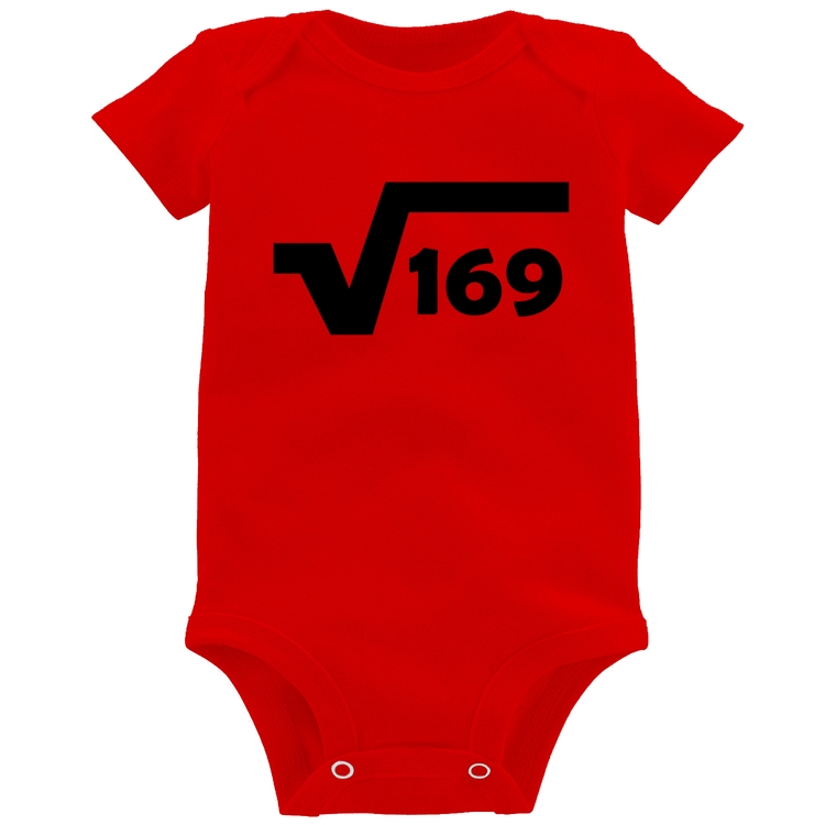 Body Bebê Raiz Quadrada 169 (Cores da Bandeira) - Vermelho