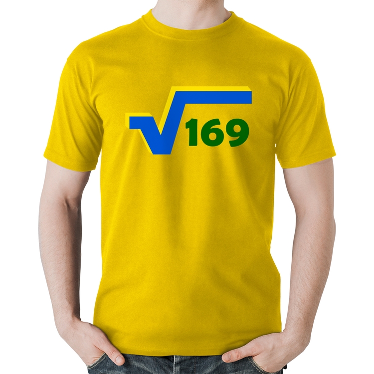 Camiseta Algodão Raiz Quadrada 169 (Cores da Bandeira) - Amarela