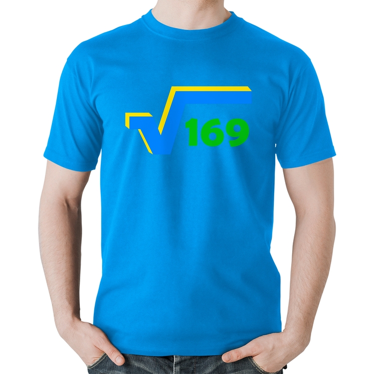Camiseta Algodão Raiz Quadrada 169 (Cores da Bandeira) - Azul