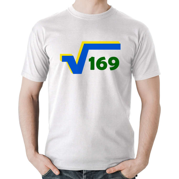 Camiseta Algodão Raiz Quadrada 169 (Cores da Bandeira) - Branca
