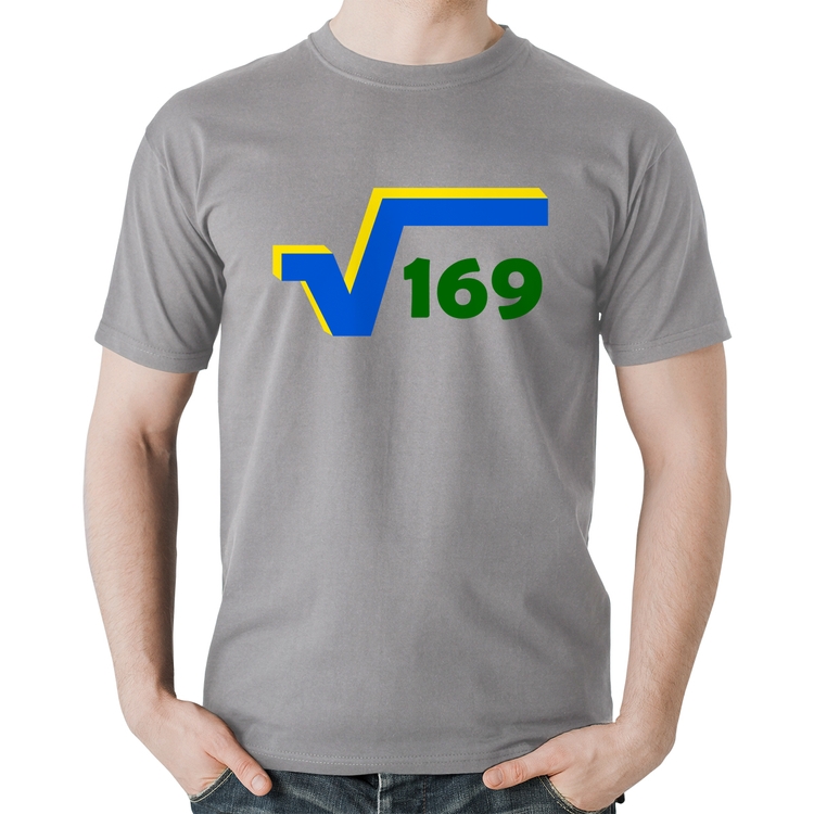 Camiseta Algodão Raiz Quadrada 169 (Cores da Bandeira) - Cinza