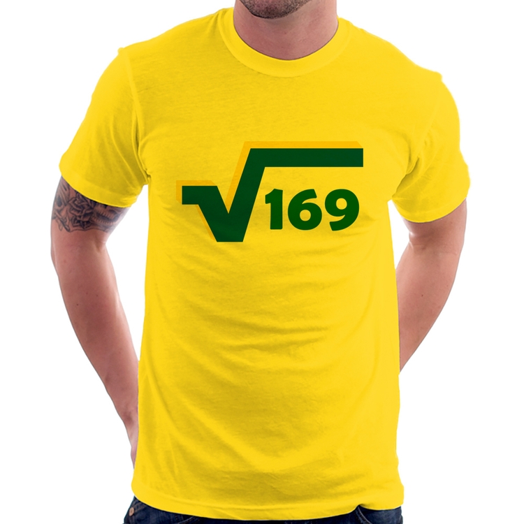 Camiseta Raiz Quadrada 169 (Cores da Bandeira) - Amarela