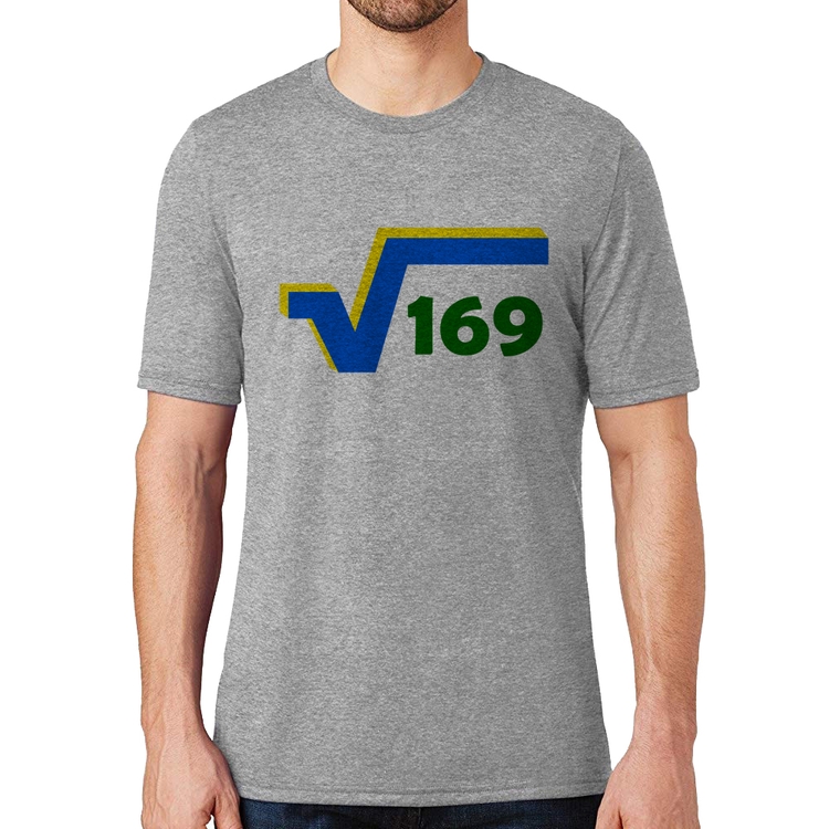 Camiseta Raiz Quadrada 169 (Cores da Bandeira) - Cinza