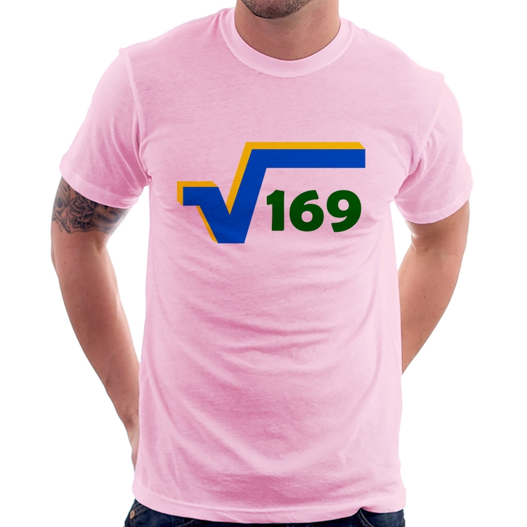 Camiseta Raiz Quadrada 169 (Cores da Bandeira) - Rosa Bebê
