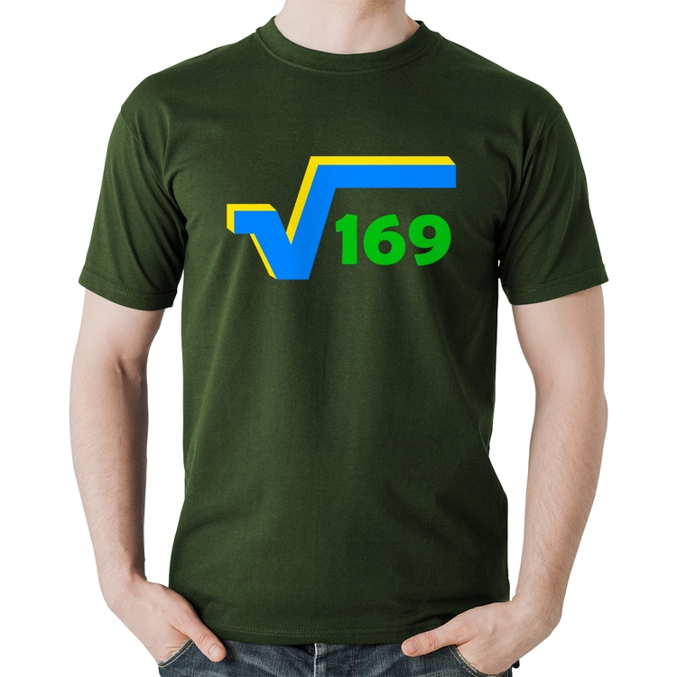 Camiseta Algodão Raiz Quadrada 169 (Cores da Bandeira) - Musgo