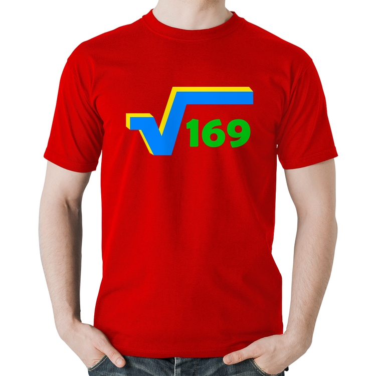 Camiseta Algodão Raiz Quadrada 169 (Cores da Bandeira) - Vermelha