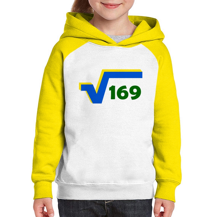 Moletom Infantil Raiz Quadrada 169 (Cores da Bandeira) - Branco/Amarelo