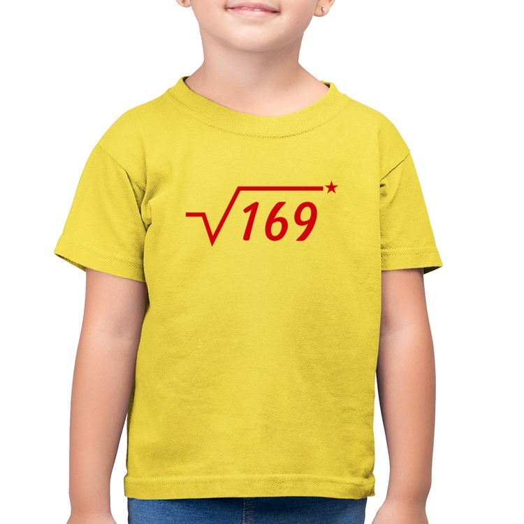Camiseta Algodão Infantil Raiz Quadrada 169 (Estrela) - Amarelo Canário