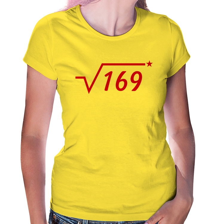 Baby Look Raiz Quadrada 169 (Estrela) - Amarela