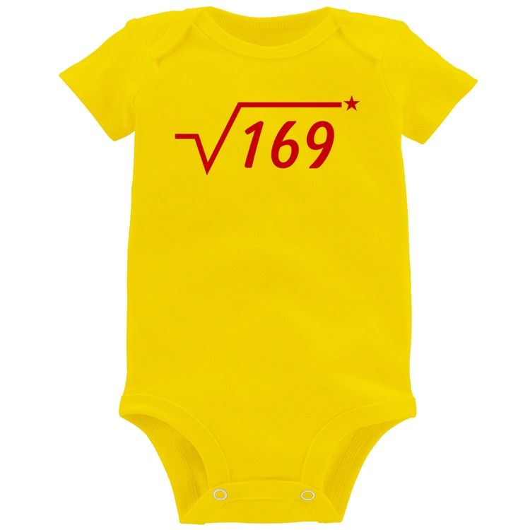 Body Bebê Raiz Quadrada 169 (Estrela) - Amarelo
