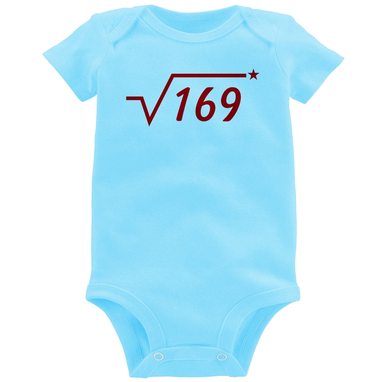 Body Bebê Raiz Quadrada 169 (Estrela) - Azul Bebê