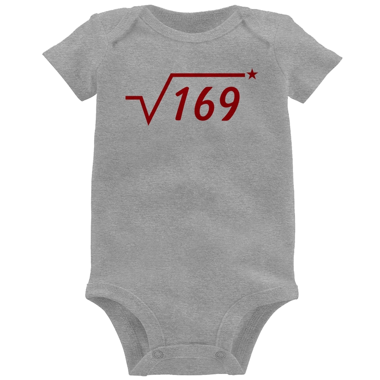 Body Bebê Raiz Quadrada 169 (Estrela) - Cinza