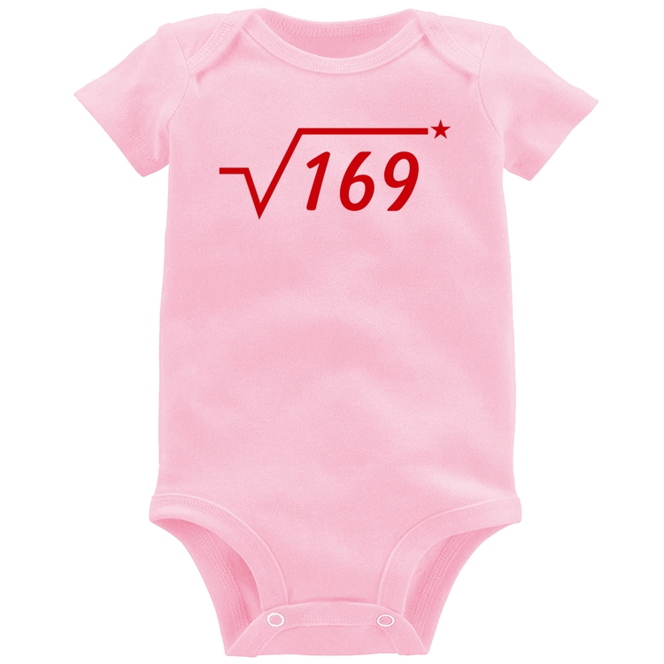 Body Bebê Raiz Quadrada 169 (Estrela) - Rosa Bebê