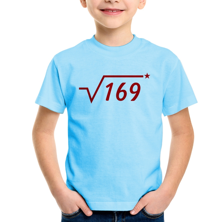 Camiseta Infantil Raiz Quadrada 169 (Estrela) - Azul Bebê