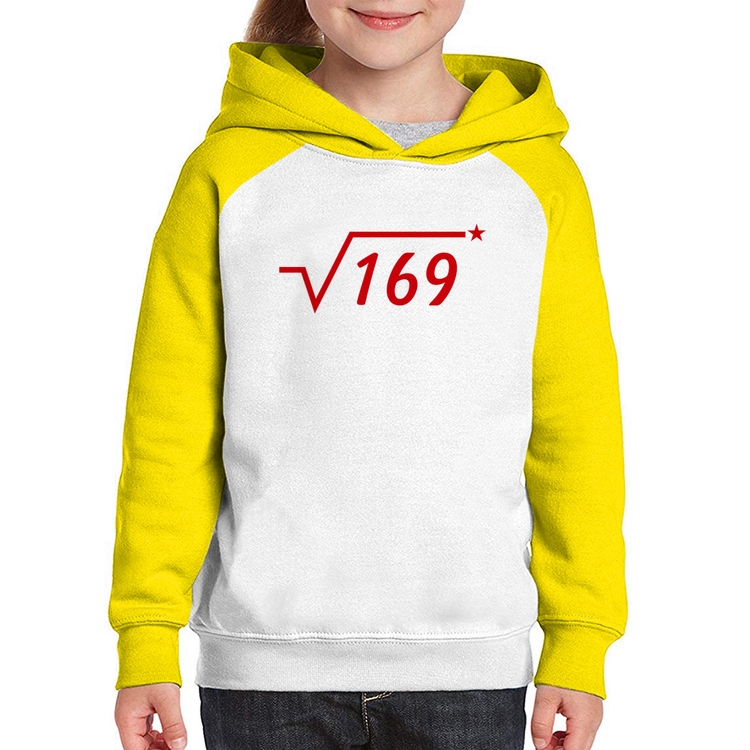Moletom Infantil Raiz Quadrada 169 (Estrela) - Branco/Amarelo