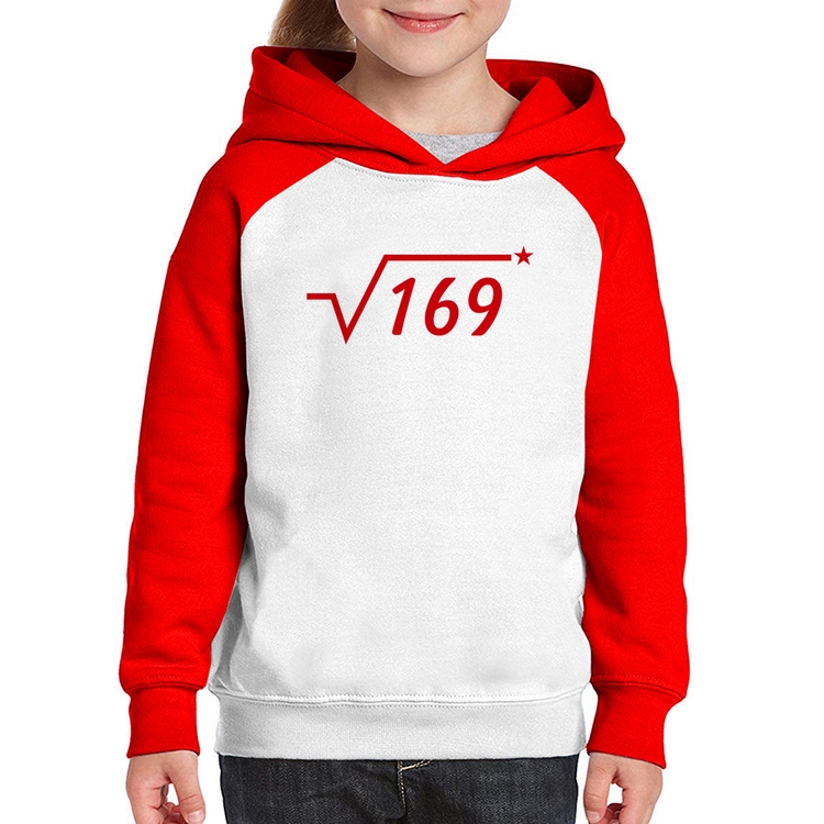 Moletom Infantil Raiz Quadrada 169 (Estrela) - Branco/Vermelho