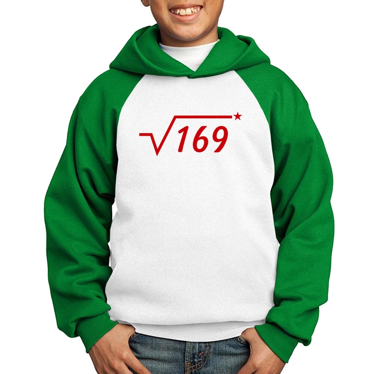 Moletom Infantil Raiz Quadrada 169 (Estrela) - Branco/Verde