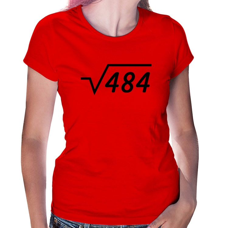 Baby Look Raiz Quadrada 484 - Vermelha