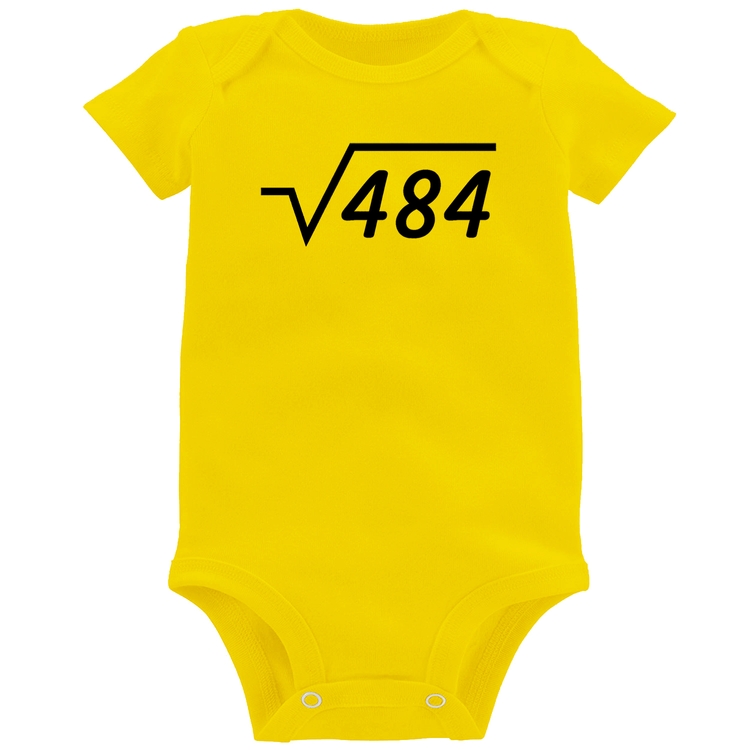 Body Bebê Raiz Quadrada 484 - Amarelo