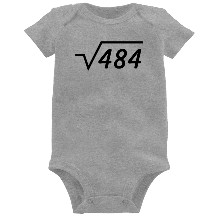 Body Bebê Raiz Quadrada 484 - Cinza