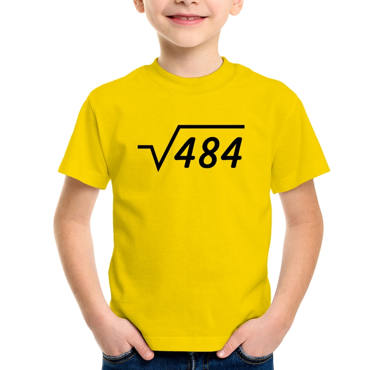 Camiseta Infantil Raiz Quadrada 484 - Amarela