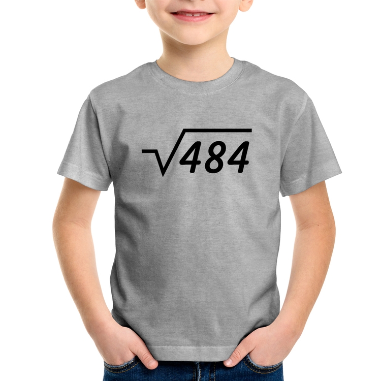 Camiseta Infantil Raiz Quadrada 484 - Cinza