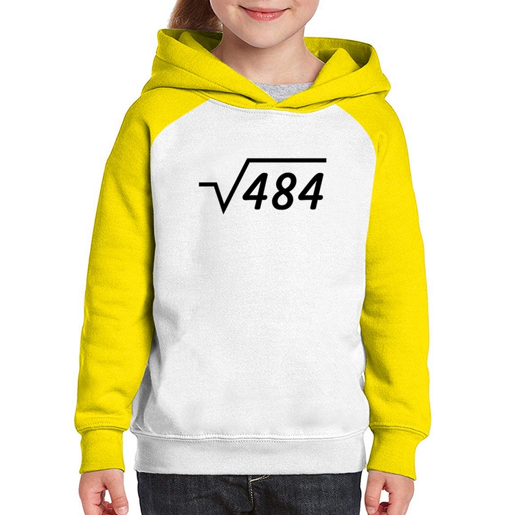 Moletom Infantil Raiz Quadrada 484 - Branco/Amarelo