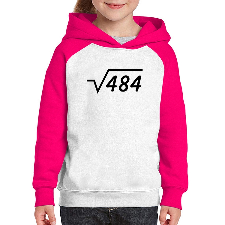 Moletom Infantil Raiz Quadrada 484 - Branco/Rosa