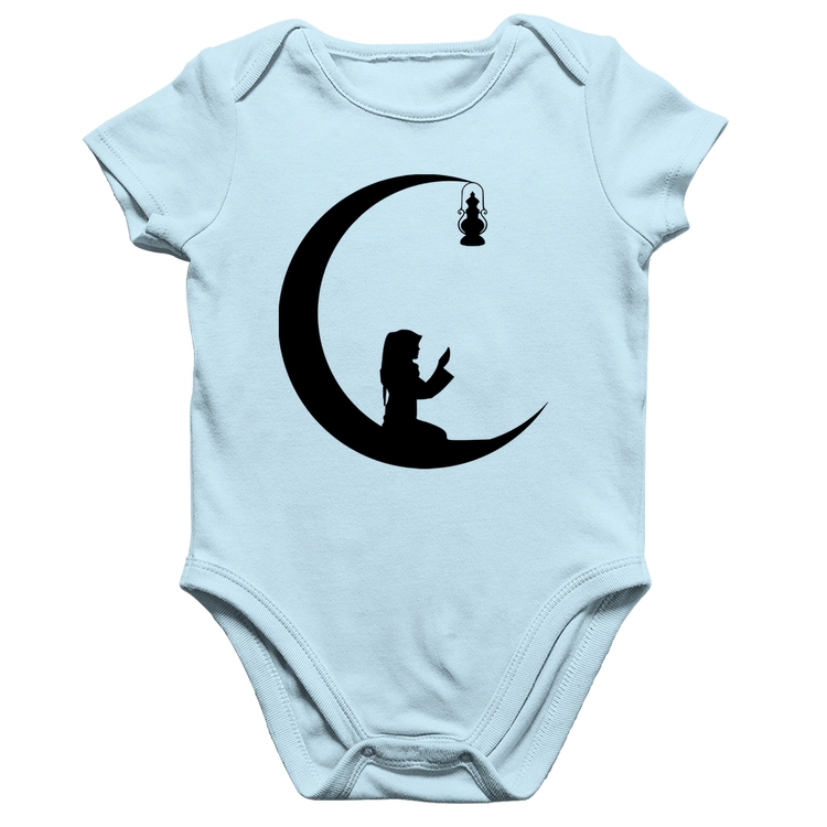 Body Bebê Algodão Ramadan - Azul Bebê