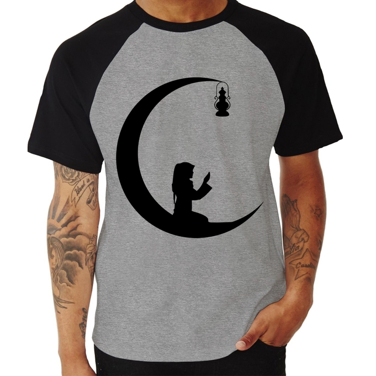 Camiseta Raglan Ramadan - Cinza/Preto