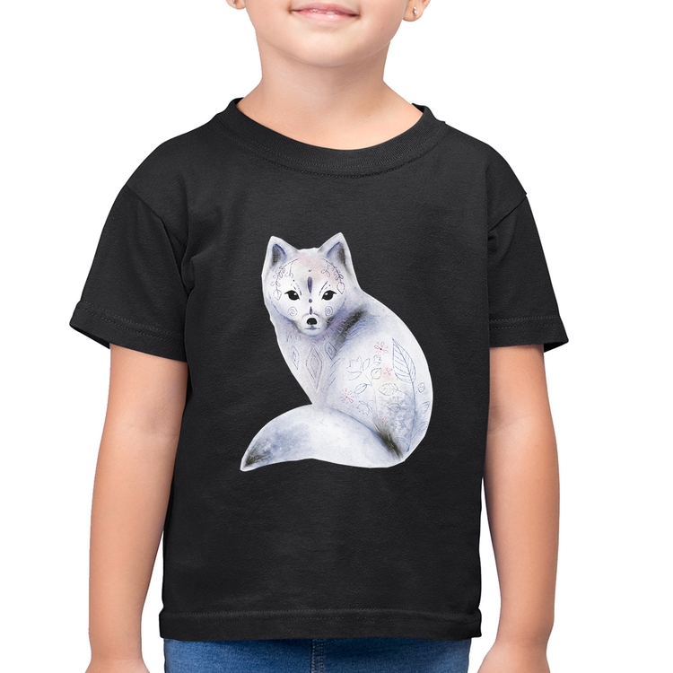 Camiseta Algodão Infantil Raposa Arte