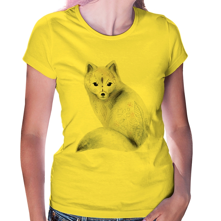 Baby Look Raposa Arte - Amarela