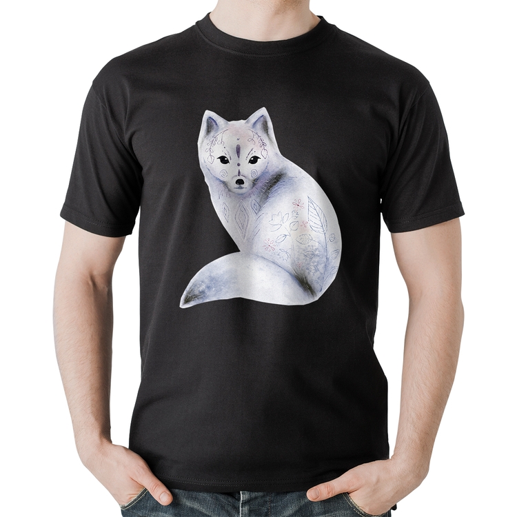 Camiseta Algodão Raposa Arte