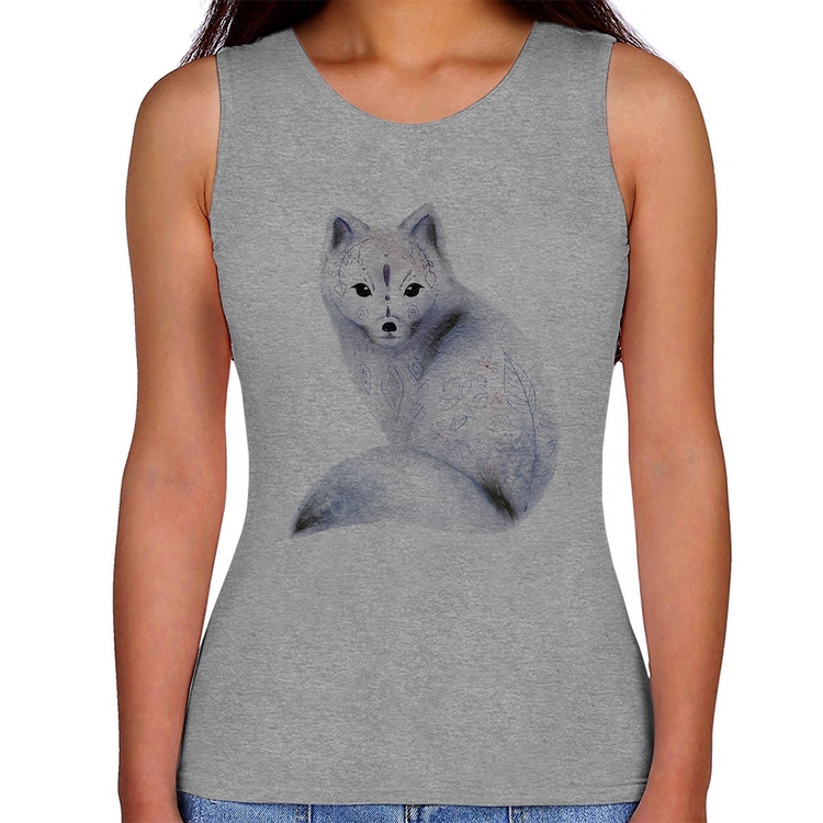 Regata Feminina Raposa Arte - Cinza