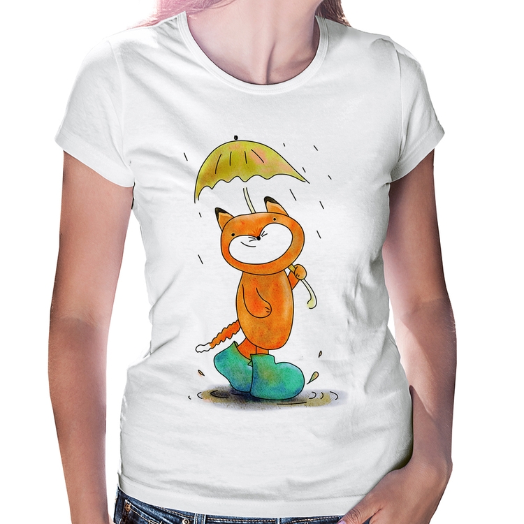 Baby Look Raposa Fofinha Na Chuva