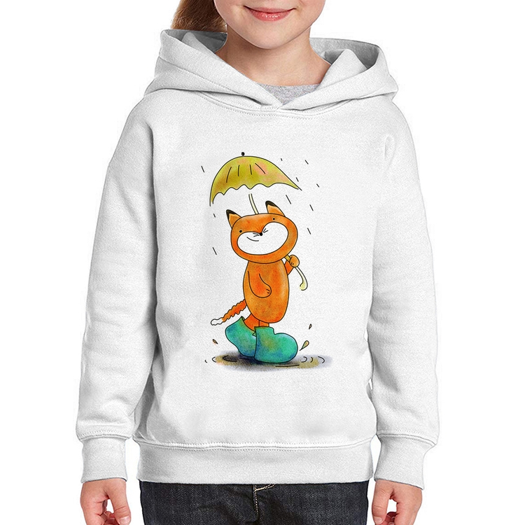Moletom Infantil Raposa Fofinha Na Chuva