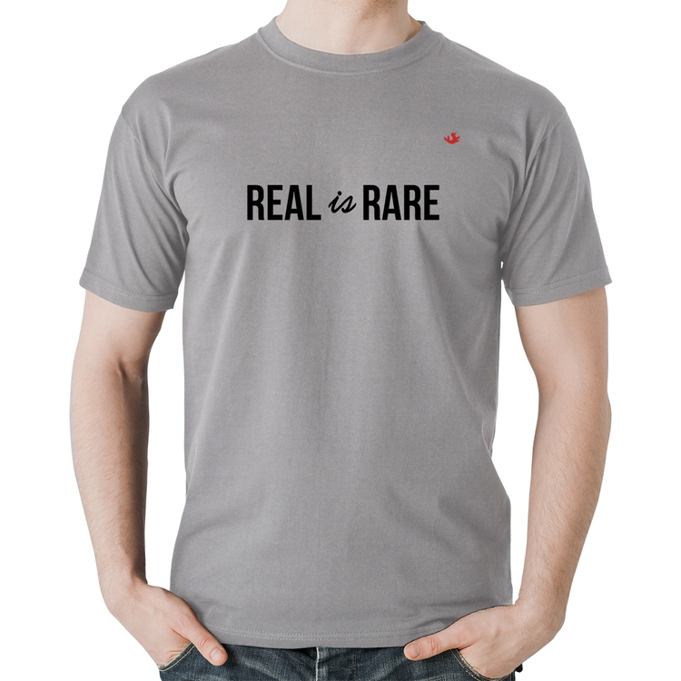 Camiseta Algodão Real is Rare - Cinza