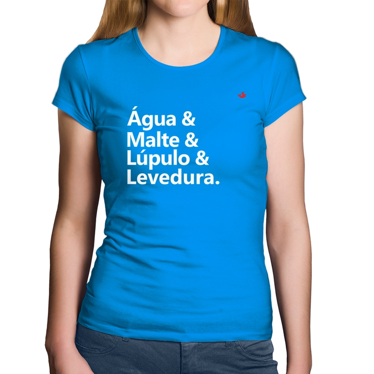 Baby Look Algodão Receita Cerveja - Azul